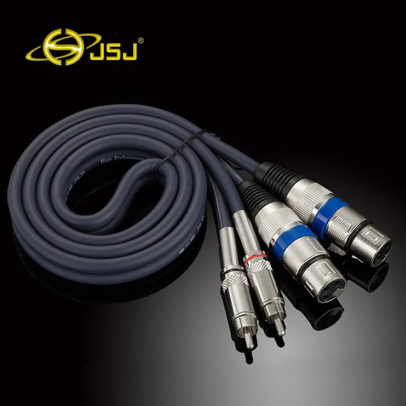 

Audio cable Dual XLR mother to dual RCA power amplifier line mixer line JSJ-205 Drop Shipping