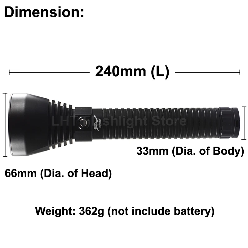 DV80 Cree XHP70.2 4000 люмен плавная регулировка Дайвинг светодиодный фонарик(2x26650