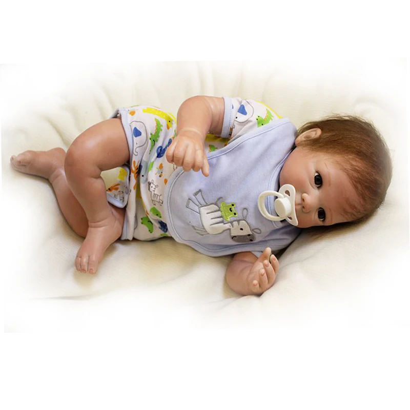 

Fashion Reborn Baby Doll 22'' 55cm Free Pacifier Safe Soft Silicone Baby Toy Reborn With Lovely Clothes Kids Xmas Holiday Gifts
