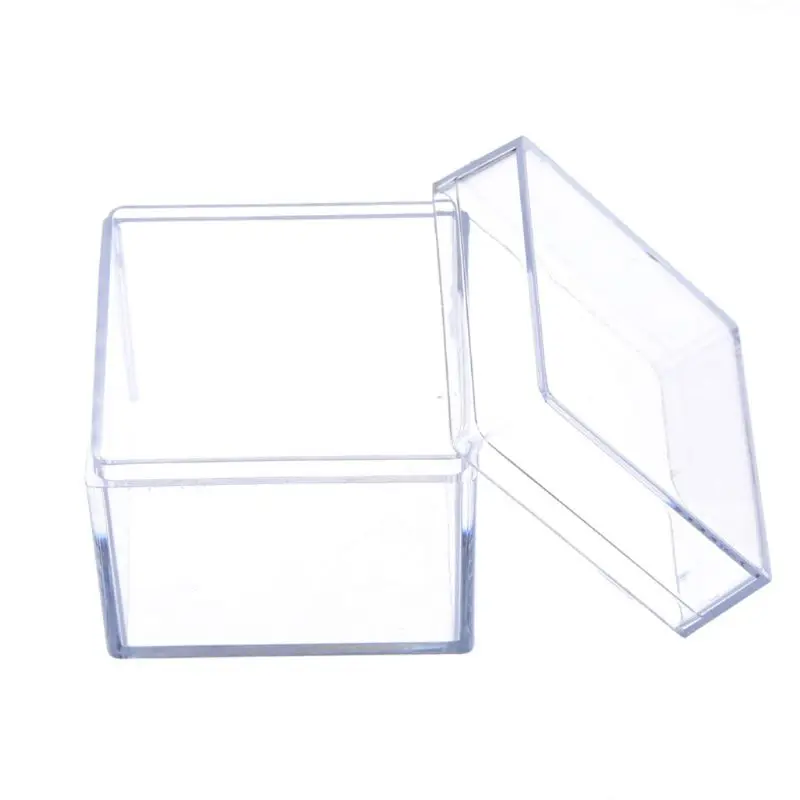 Clear Acrylic Jewelry Gift Box for Ring Holder Wedding Engagement Present  Kh