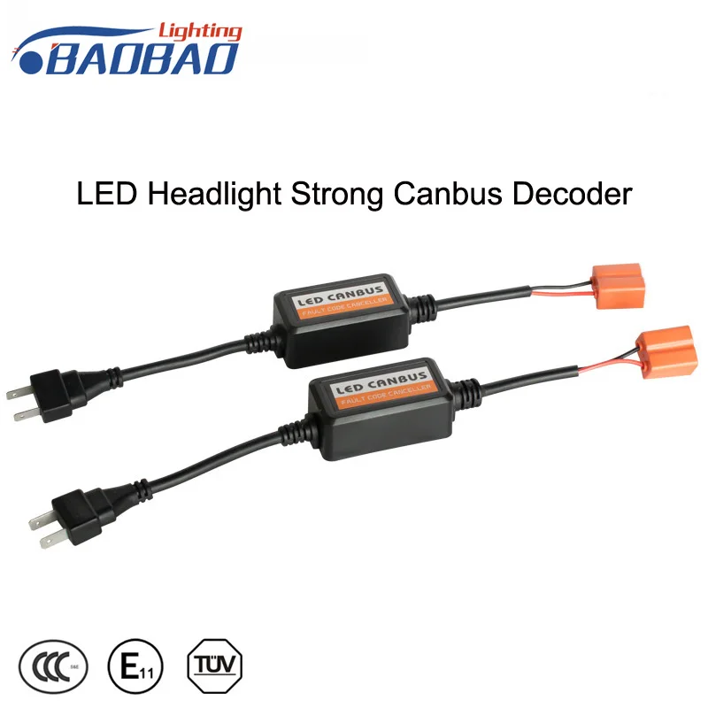 

2 pieces 9005 9006 h4 h7 h13 9004 9007 LED Headlight Bulb Error Free Load Resistor Canbus Decoder Adapter