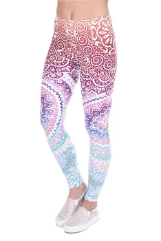 

Women Fashion Legging Aztec Round Ombre Printing leggins Slim High Waist Leggings Woman Pants