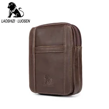 LAOSHIZI LUOSEN Весна новое поступление из натуральной кожи сумки из коровьей кожи для Для мужчин на талию для сотового телефона сумка 91100
