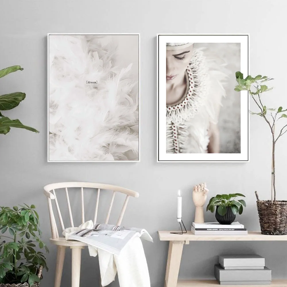 Scandinavian-Tribe-Girl-Feather-Canvas-Poster-and-Print-Wall-Art-Abstract-Painting-Nordic-Decoration-Pictures-Modern (1)