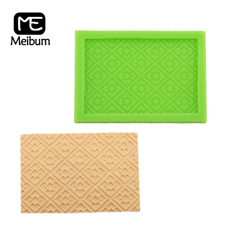 

Meibum Art Emboss Silicone Fondant Cake Mold Classic Square Small Lattice Paste Sugar Craft Border Decorating Mould Candy Tools