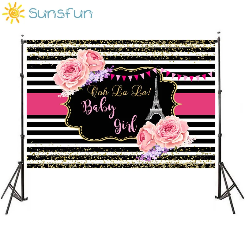 Sunsfun фон для фото студия Париж Эйфелева башня день рождения в полоску точка Фон