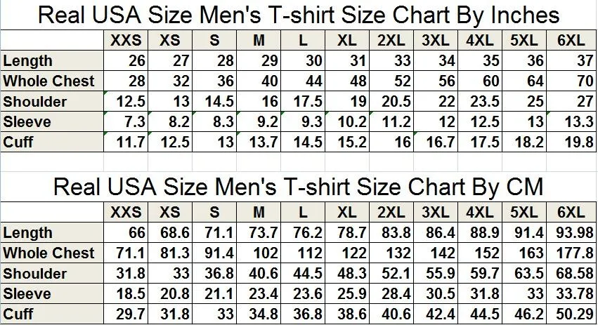 t-shirt size chart cm inches