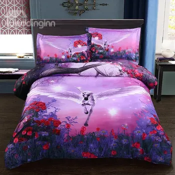 

Flying Unicorn with Wings 3-Piece Polyester All Size Duvet Cover Sets