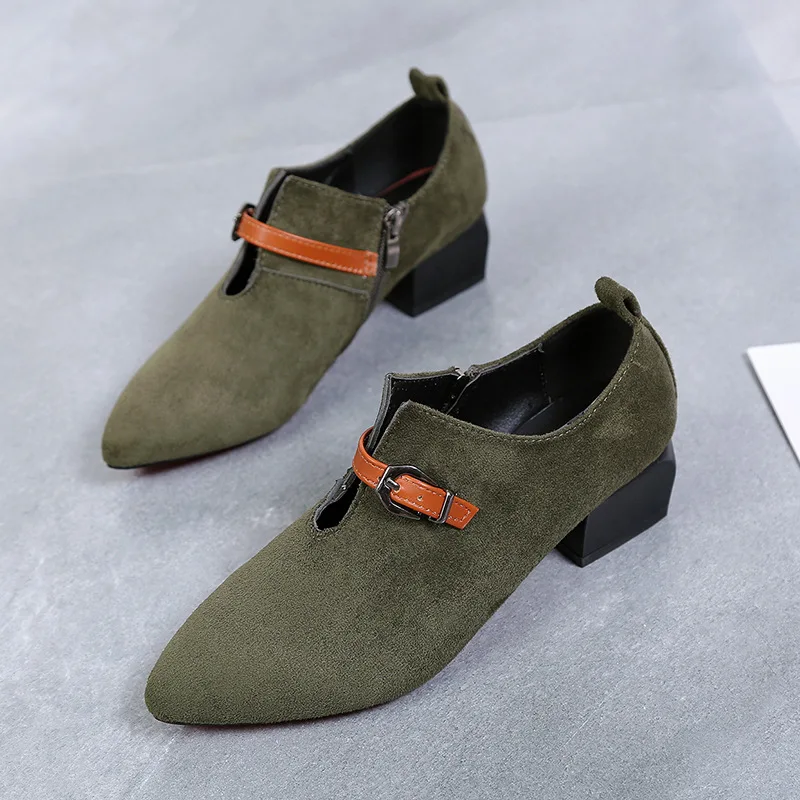 

2018 autumn new Korean matte pointed high heels female shallow mouth with wild single shoes tide