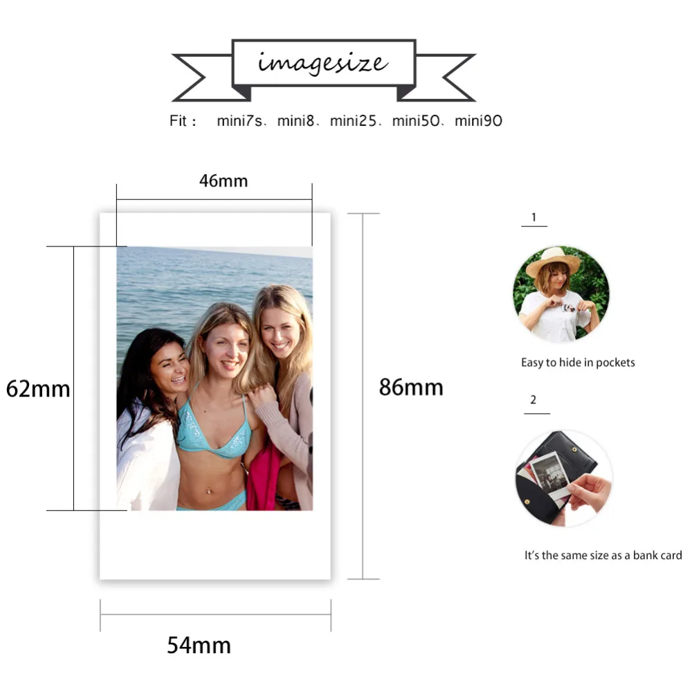 Пленка Fujifilm Instax Mini White Edge 20 листов в упаковке фотобумага для Fuji mini 8/7s/25/50/90