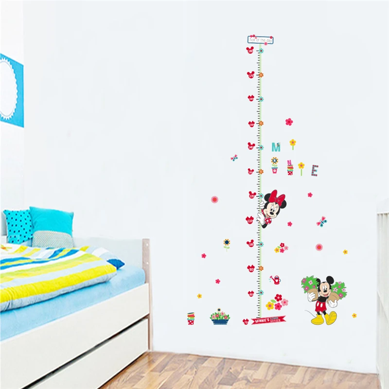 

cartoon movie mouse Minnie pvc children height decals for kids room wall art decor adesivos de parede diy removeable stickers