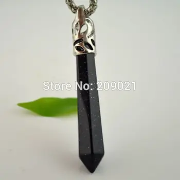 

DIY! 9X63MM Unisex Sand Stone Pendant For Men's Jewelry Necklaces15pcs/lot