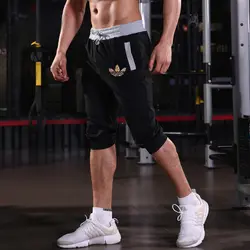 Новые модные мужские спортивные шорты брюки хлопковые Бодибилдинг тренировочные брюки фитнес короткие Jogger повседневные тренажерные залы