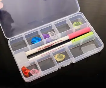 

240 pcs Fashion Hot 15 compartments Slots Compartment Adjustable Jewelry Necklace Clear Storage Box Case Holder Craft Organizer