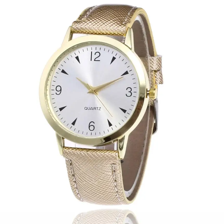 Top Brands Fashion Casual Woman Luxury Business Leather Band Round