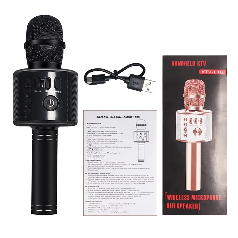 Профессиональный K38 беспроводной Bluetooth конденсаторный микрофон для записи студии караоке конференции микрофон для компьютера телефона - Цвет: Black