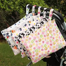 Baby font b stroller b font bag Reusable Cloth diaper Bag Washable waterproof bags with Two