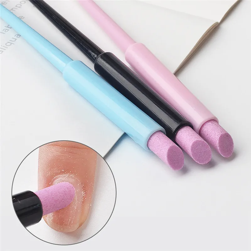 

1 PC Scrub Cuticle Remover Pen Nail File Quartz Stone Polish Pusher Trimmer Tool Kits For Nails Art Manicure Accessories #289561