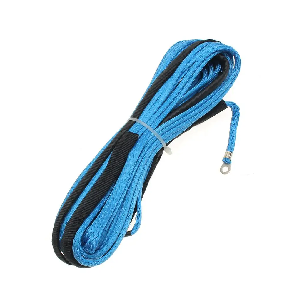 15 м* 6 мм синтетический трос лебедки с кабель с Крючковым креплением линии лебедка буксировочный трос для 4WD/UTV ATV/Аксессуары для внедорожного 7000LBS - Название цвета: blue