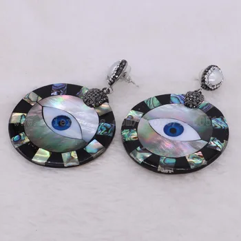 

3 pairs abalone earrings Drop earring big round shape natural pearl dangle earrings Gems stone jewelry custome jewelry 2231