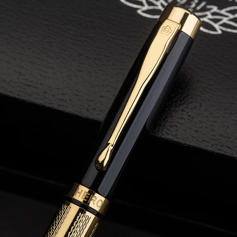 HERO fountain pen 760 pure black Liya gold ring Daming iridium