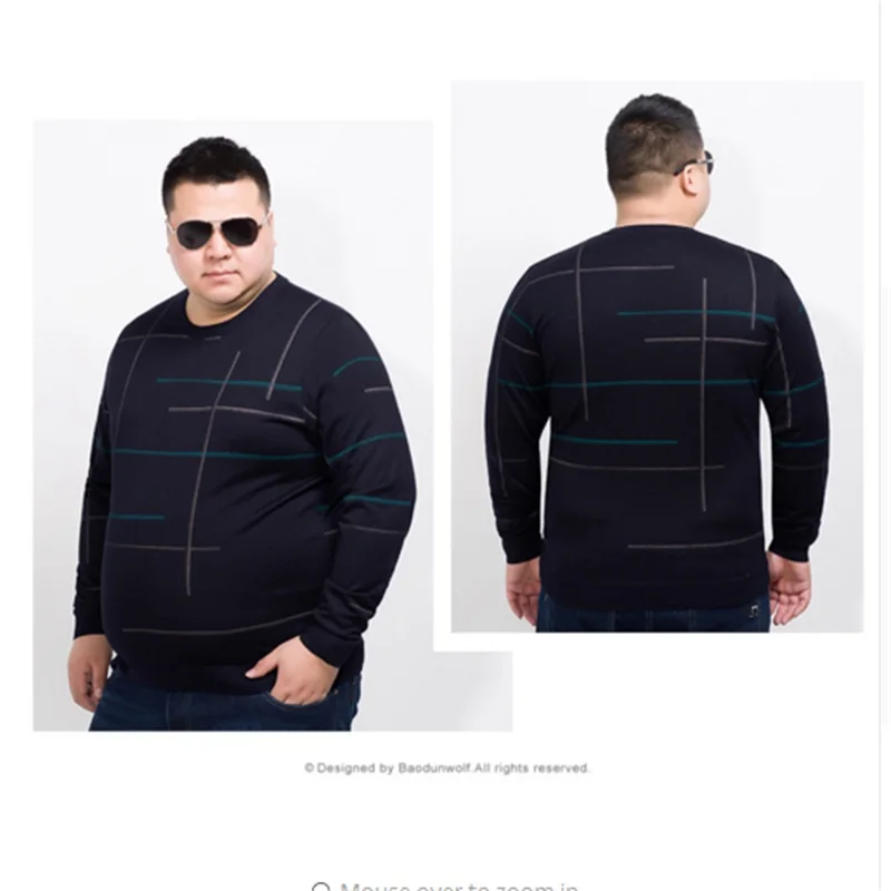 8XL 7XL 6XL весна зима свитер мужской тонкий прилегающий вязаный пуловер мужская мода плюс размер высококачественный брендовый свитер