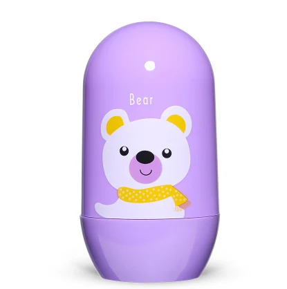 Детские комплекты для здравоохранения детский набор для ухода за ногтями младенческий Пальчиковый Триммер ножницы кусачки для ногтей Инструменты Мультяшные животные Коробка для хранения для путешествий - Цвет: Purple Bear