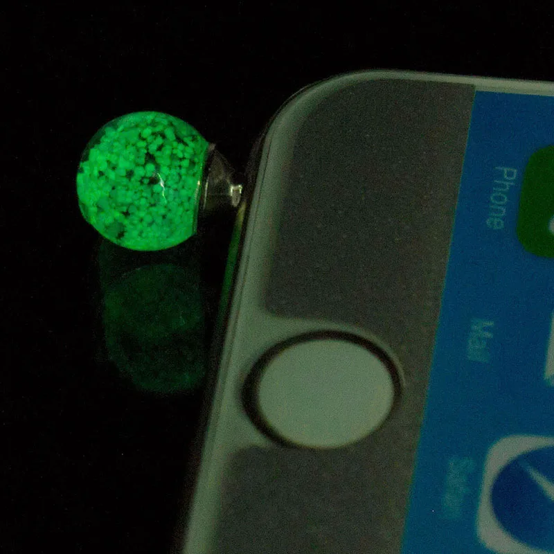 Круглый цветной горный хрусталь светящийся пылезащитный Разъем для мобильного телефона 3,5 мм разъем для наушников Анти-пыль Универсальные наушники, Пылезащитная крышка 1 шт