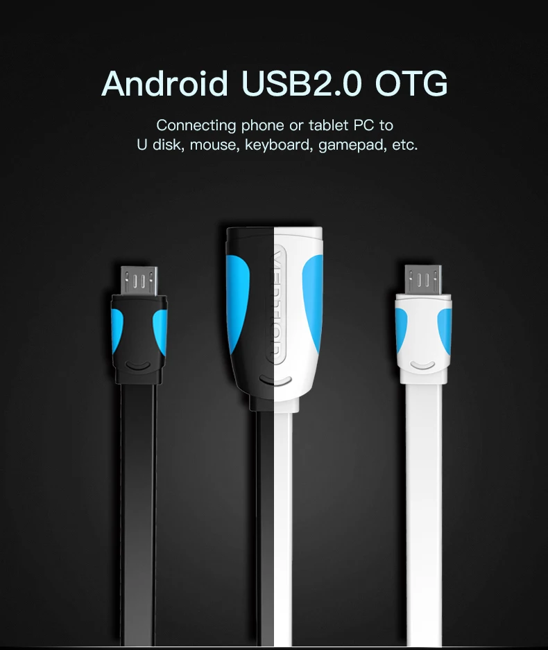 Vention OTG адаптер Micro USB/USB 2.0 конвертер OTG кабель для Android Samsung Galaxy Xiaomi Планшеты компьютера на флэш- Мыши клавиатура клавиатура переходник микро usb на usb usb кабель otg кабель