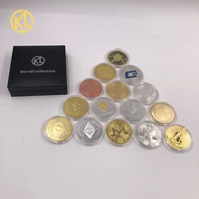 Bitcoin/Ethereum/Litecoin/Dash/onda/EOS moneda Ada Cardano Cripto moneda IOTA física de plata/chapado en oro conmemorativa monedas Bitcoin