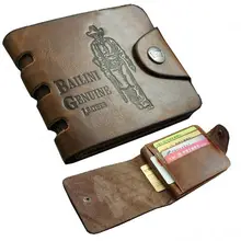 Модный ковбойский мужской кошелек из натуральной кожи с двумя карманами