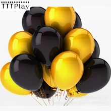 Золотые черные шары 10 шт 12 дюймов 2,8 г латексные шары надувной гелиевый воздух шары для свадебного украшения с днем рождения воздушный шар