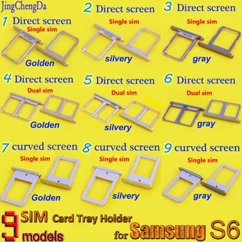 

SIM Card Tray Slot Holder For Samsung Galaxy S6 S6 edge Plus G928 G9250 G925F Single / Dual High Quality gray/Golden/Silvery