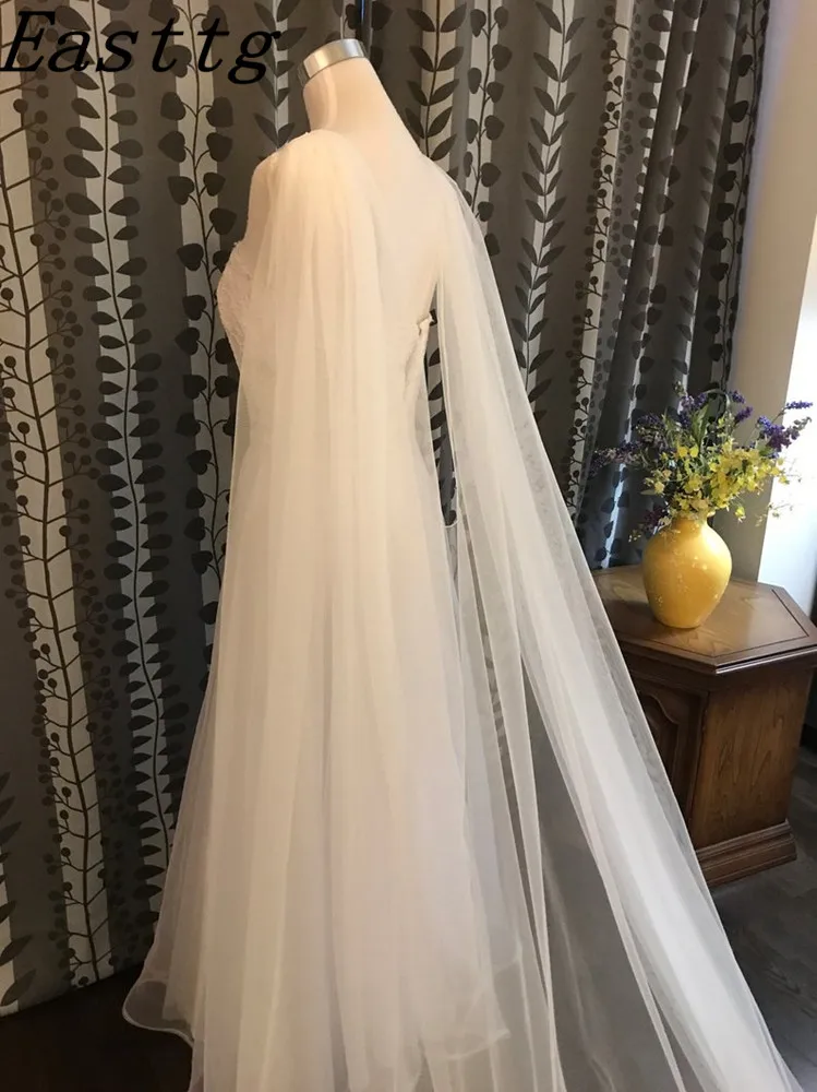White/Ivory Wedding Cape Veil Bridal Cloak Lace Shawl 108"W x 120" (3 meter) Cathedral Long Wedding Accessories