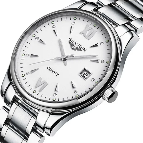 GUANQIN GQ80019 мужские деловые крутые водонепроницаемые светящиеся кварцевые часы