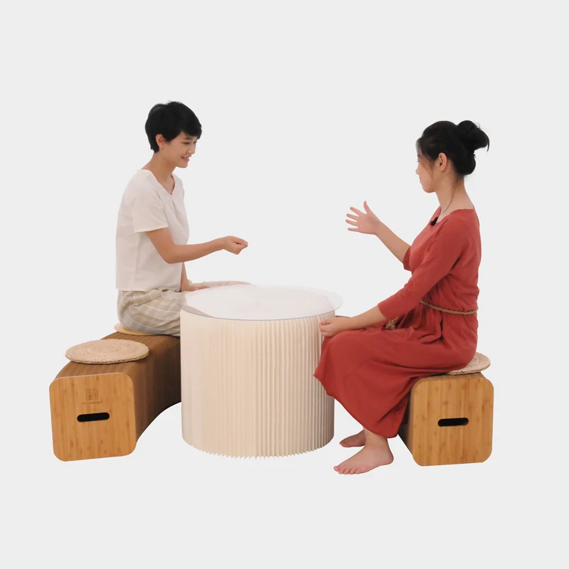Modern living room tea table Simple sofa corner small round table Coffee table table bedroom green paper furniture Modern living room tea table Simple sofa corner small round table Coffee table table bedroom green paper furniture