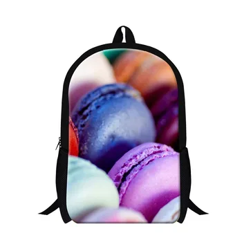 

Colorful Dessert Style Girls Shoulder Backpacks Casual Women 3D Macaron Printing Traveling Bag Children Student School Bags