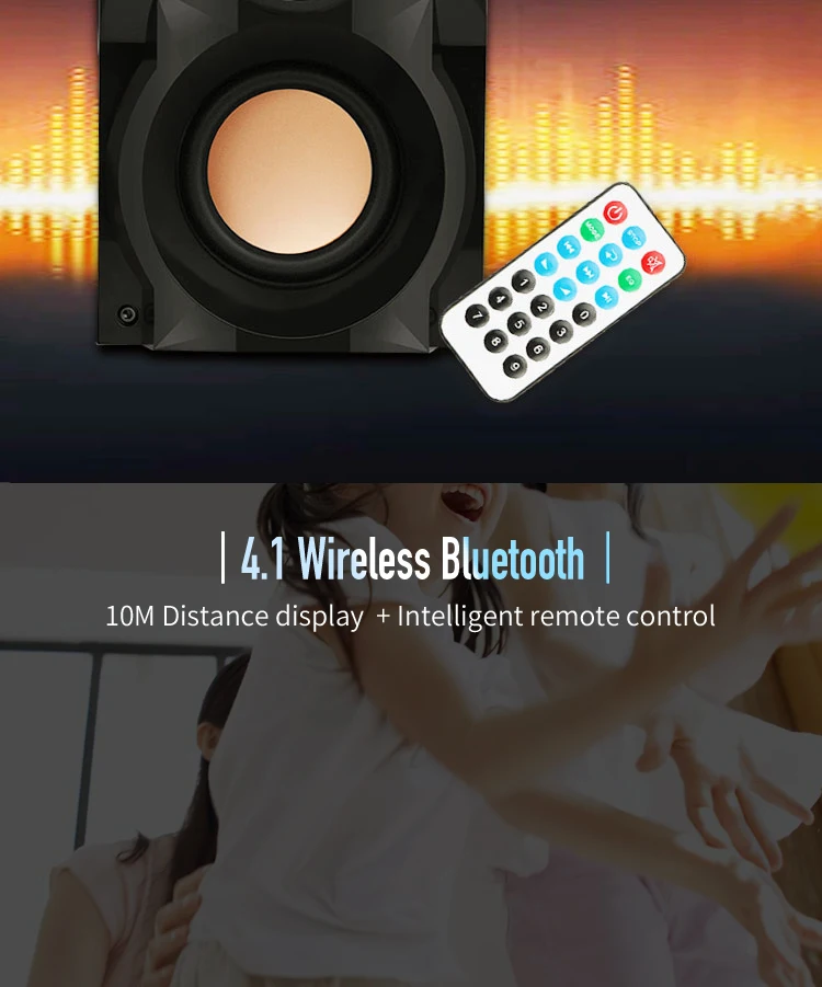 Haoyes A100 Wireless bluetooth Speaker Portable Music Player Heavy bass Stereo Surround Sound FM TF AUX USB Remote Controller