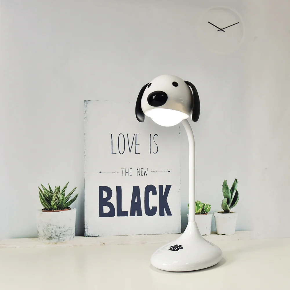 

USB Rechargeable Desk Lamp LED Touch Control Desk light Prone Dog Charging Book Lamps Modern Indoor lighting for study room
