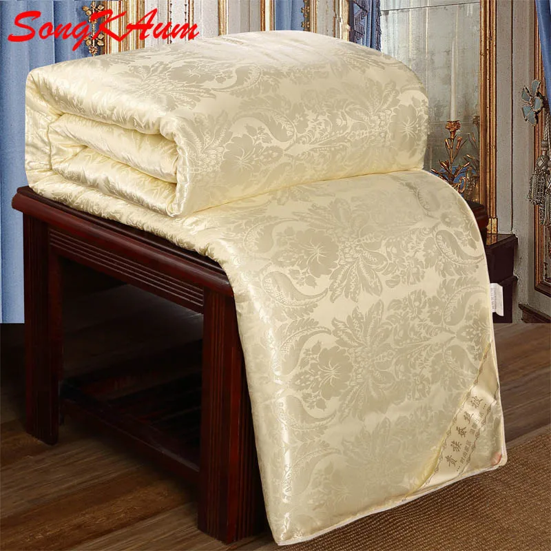 Высококачественное одеяло из натурального шелка тутового шелкопряда, шелк, хлопок, ткань из чистого хлопка, четыре сезона, одеяло/одеяло