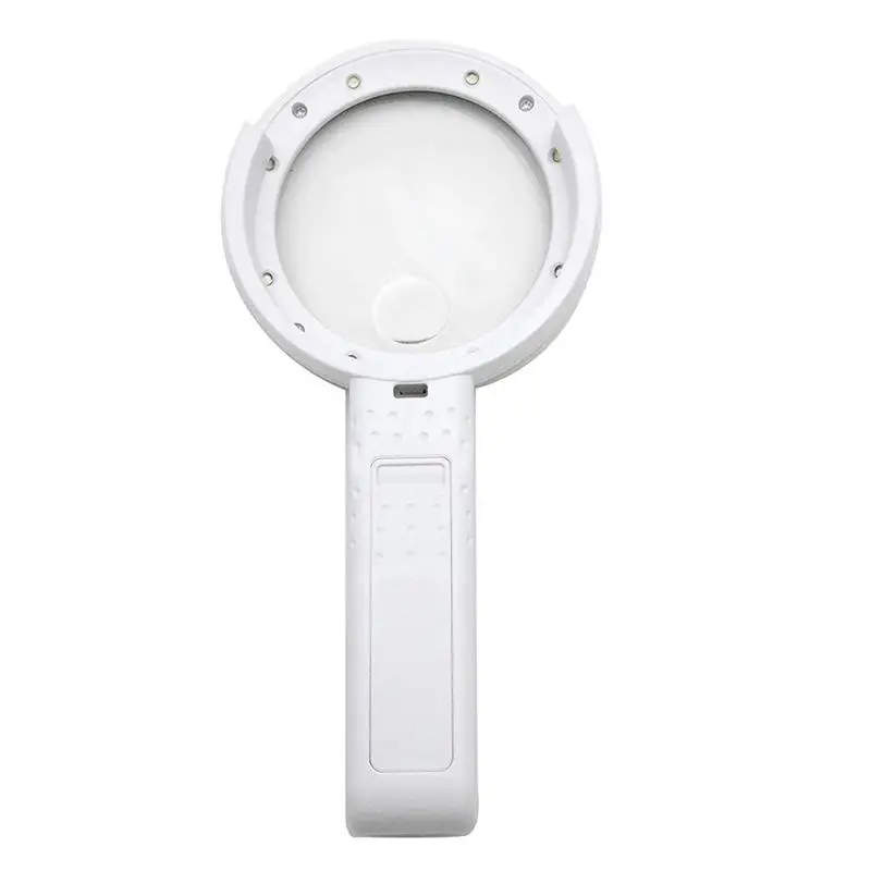 

Hd Optical Illuminated Magnifying Glass-(5X + 11X) Magnification Lens,8 Led Lighted Usb Charge Magnifier Glass With Desktop An
