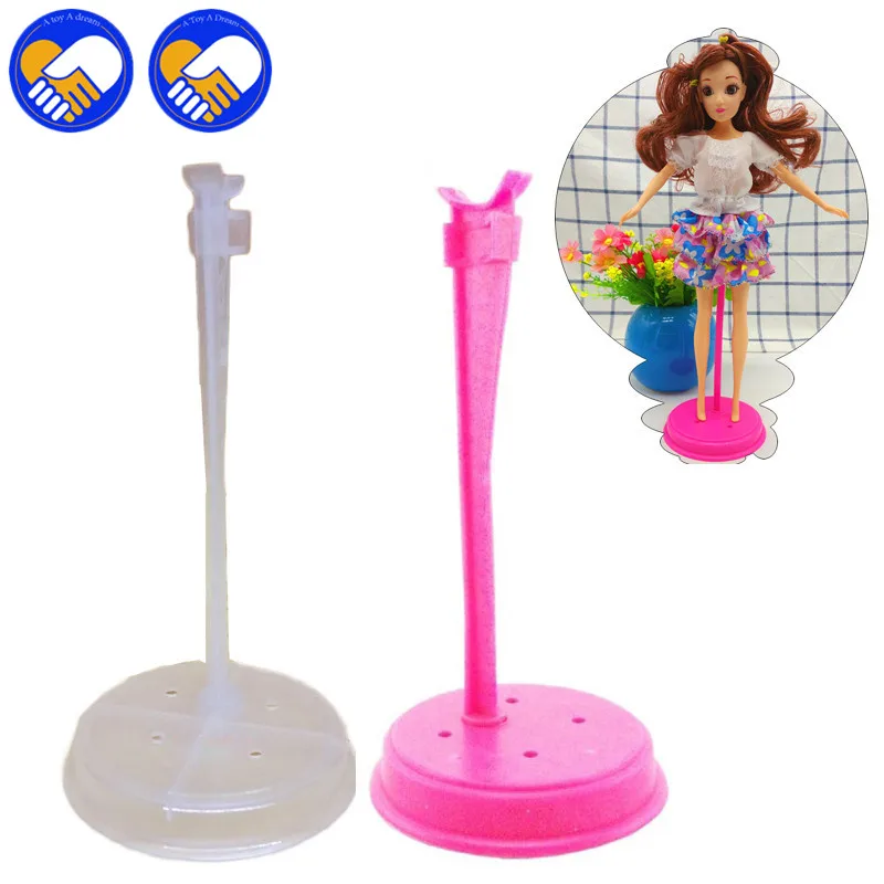 

A TOY A DREAM New 10 pcs /lot Transparen Pink Doll Stand Display Holder For 1/6 Dolls Fit Barbiee Monster Doll Accessories