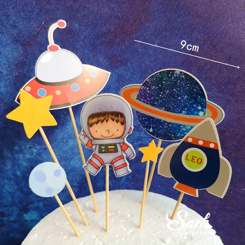 Bling Rocket торт Топпер астронавт мальчик девочка украшение счастливый день детей день рождения День Святого Валентина поставки сладкий подарок - Цвет: Astronaut plane set