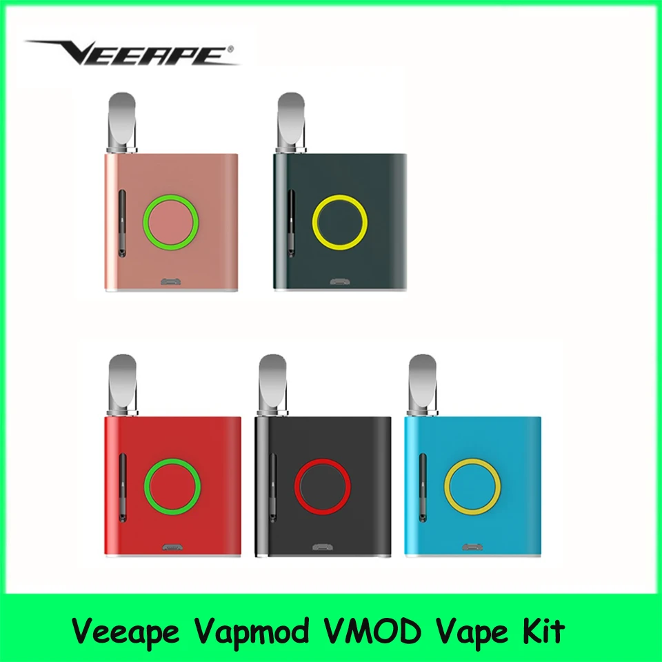 

Original Veeape Vapmod VMOD Vape Starter Kit 900mAh Preheat Battery 2 In 1 E Cigarette Box Kit 1.2ml tank Wax Xtank Plus Tank
