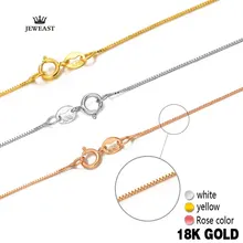 18k Pure Gold Necklace Rose White Yellow Genuine Women Fine Simple Slim Thin Chains Hot Sale