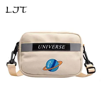 

LJT Canvas Shoulder Bags Women Pringting Cartoon Crossbody Handbags Bag Ladies Korean Style Fashionable Mini Small Bag Handbags