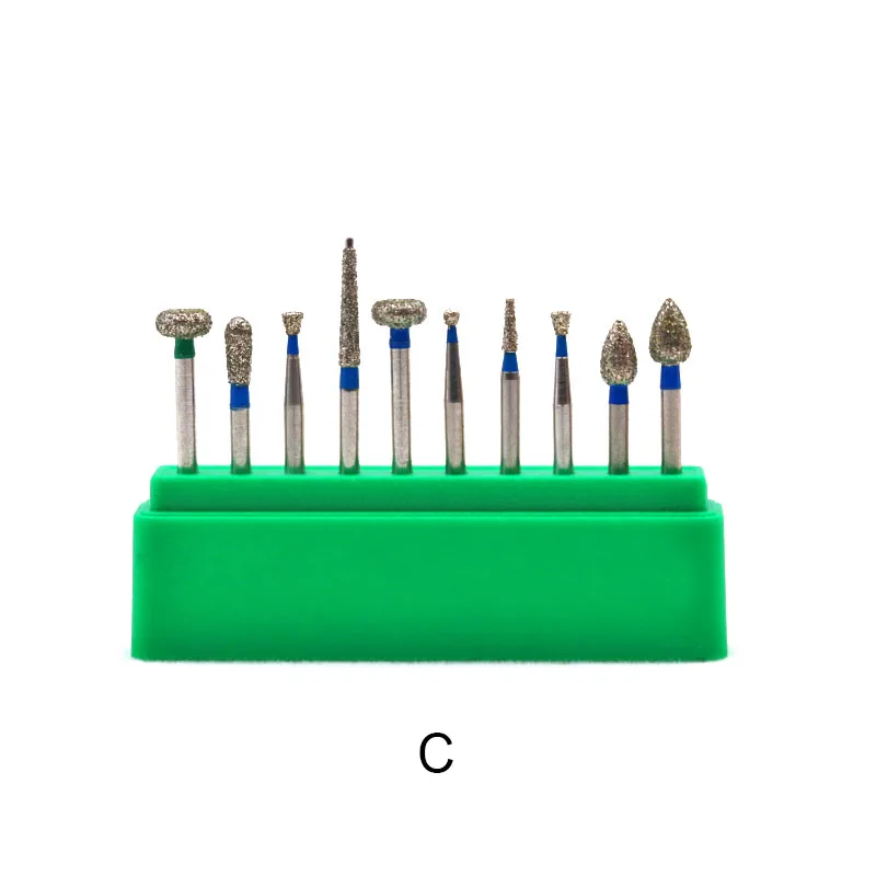 10 шт. зубные Алмазные Боры Высокоскоростная дрель Bur дезинфекция алмазная полировка дробилки средство для полировки для зубов для высокоскоростной Handpi