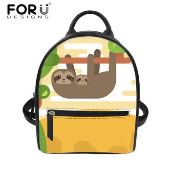 

FORUDESIGNS Cute Cartoon Sloth Printed Women Mini Backpacks Durable String Small Rucksack for Teen Girls Casual Shoulder Daypack