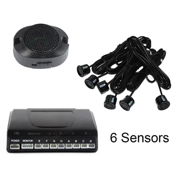

Car Parking Sensor Reverse Backup Radar 22mm Sound Alarm indicator 6 Sensors 3 colors Parking System New 12V