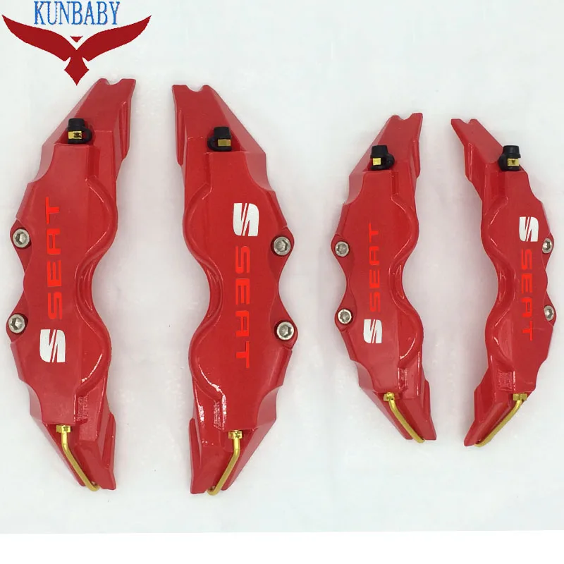 

KUNBABY Red Brake Caliper Cover ABS Plastic Model 3 Seat Logo Car Styling Decoration For Seat Leon Ibiza Altea Cordoba Toledo
